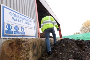 Environment Agency officers investigate on site